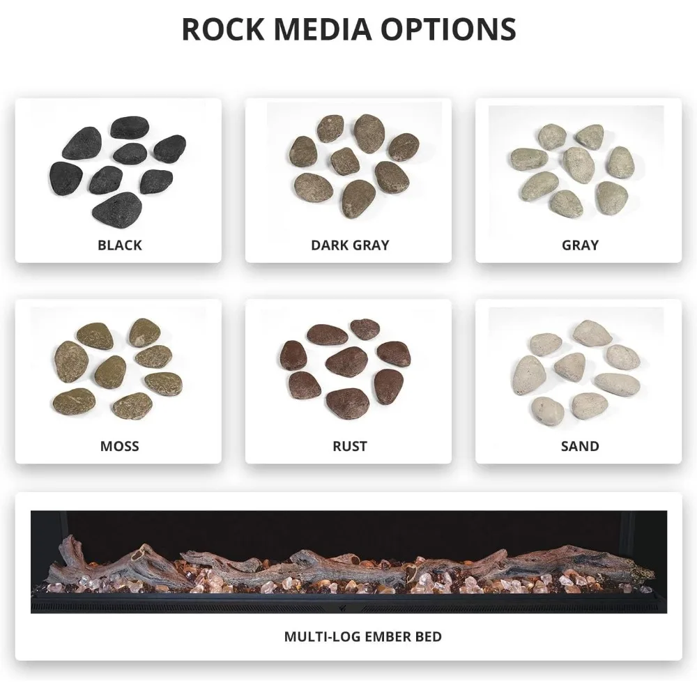 مدفأة كهربائية متعددة من Modern Flames Landscape Pro |   أجواء إضاءة LED متعددة الألوان قابلة للتخصيص |   التحكم عن بعد/التطبيق |   6
