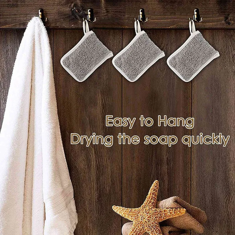 15 Pcs Soap Saver Pouch,Exfoliating Soap Bag Body Scrubber Exfoliator Sponge Holder Hanging Rope Bags For Bath Or Shower