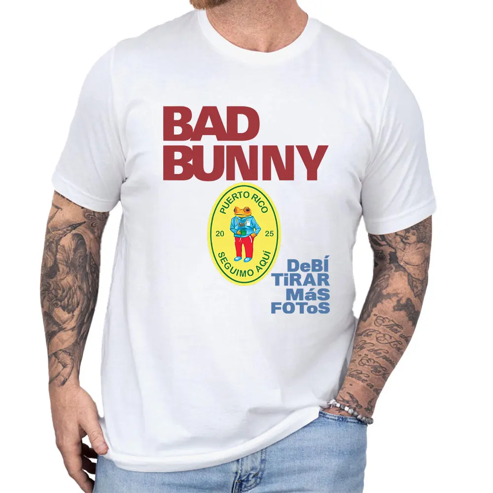 2025 Bad Bunny Debi Tirar Mas Fotos Vintage Summer O-Neck Short Sleeve Cotton T-Shirts Tops