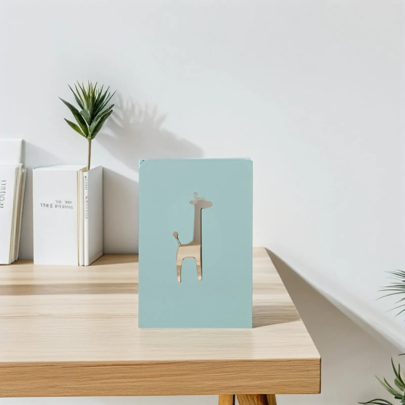 

2 шт. металлические подставки для книг в виде жирафов, большие декоративные ограничители для книг, органайзер для офиса, детской комнаты, современный держатель для книг в виде животных