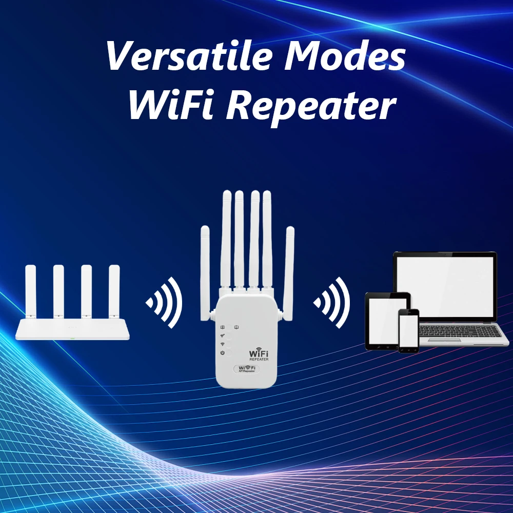 1200 ميجا بت في الثانية - منافذ جيجابت إيثرنت ثنائية النطاق، موسع WiFi 6، يعمل مع أي جهاز توجيه، توافق عالمي، 6 هوائيات لأكثر من 50 عامًا #3