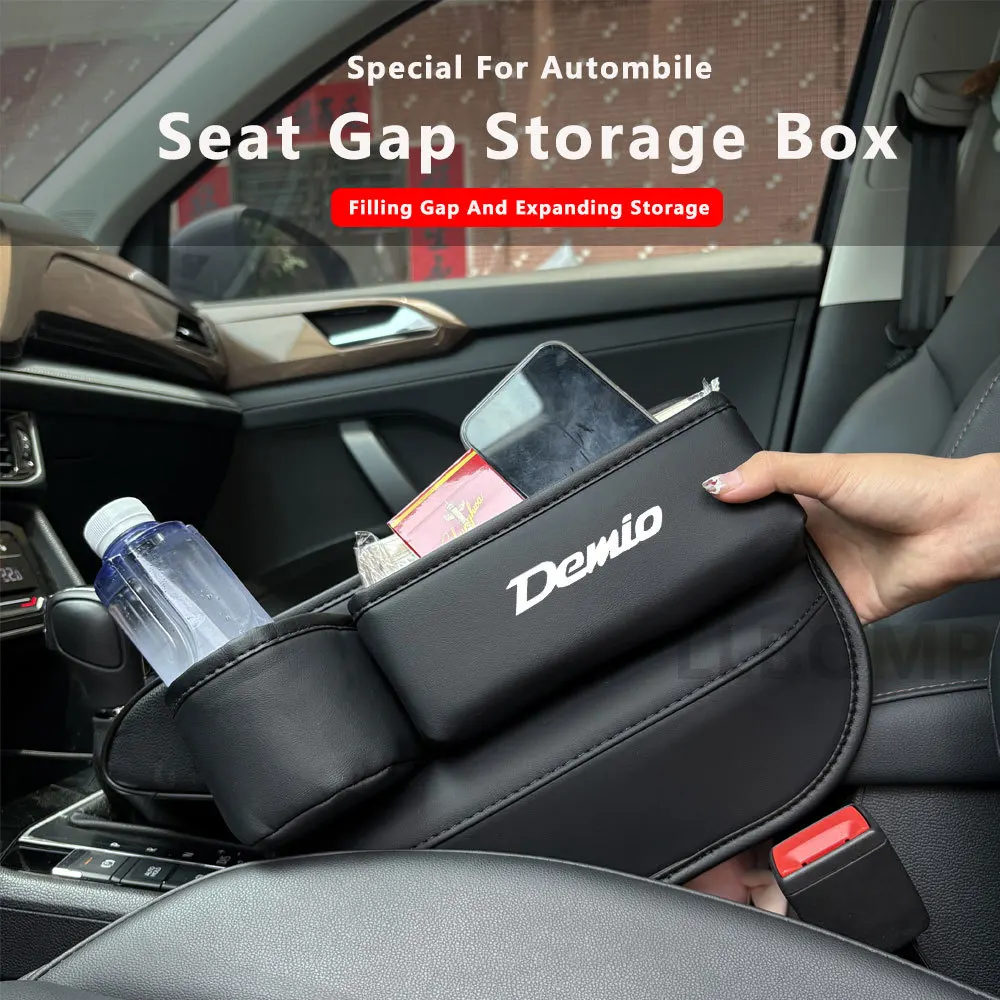 

Leather Car Seat Gap Organizer Crevice Side Storage Box Filler Side Storage Pocket with Cup Holder for Mazda Demio 2 Car Styling
