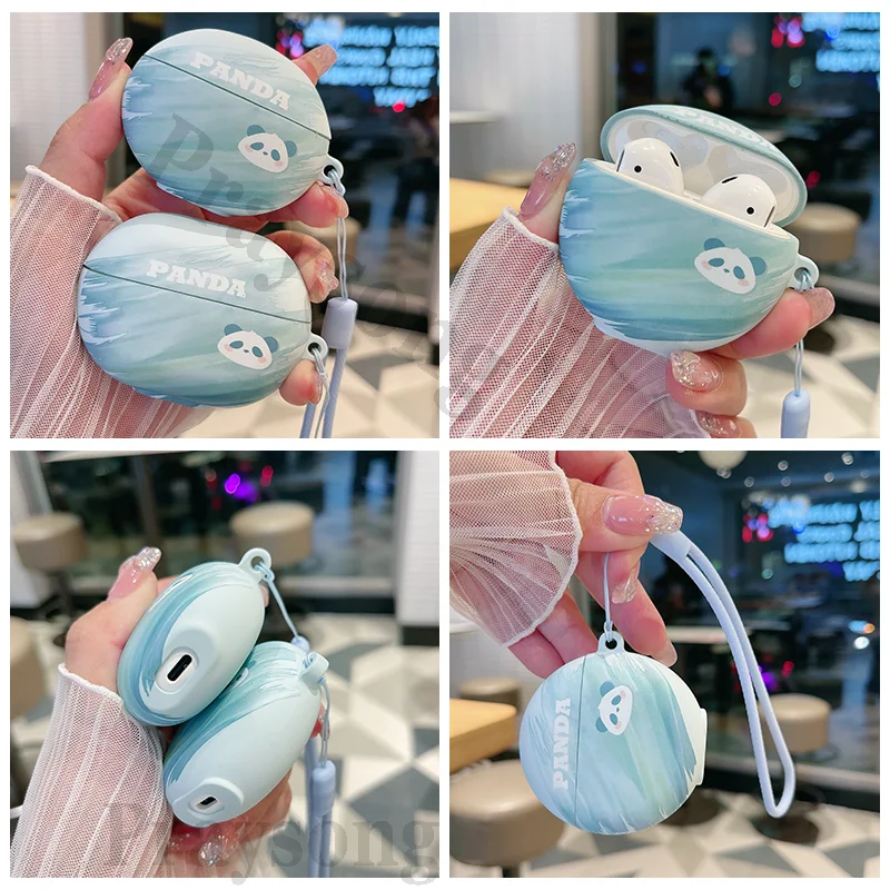 New 7i Case for Huawei Freebuds Pro 3 6i Cute Panda Freeclip 2 Cover Pro4 5i Case Decor for Freebuds 5i  Funda Free Buds SE4 ARC