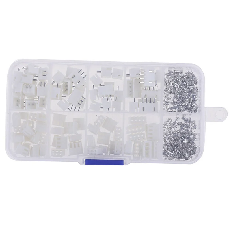 320Pcs Xh2.54mm Rubber Housing Straight Pin Terminal Block Male and Female 2P3P4P5P Kits