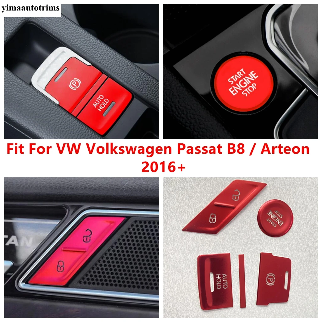 

Electronic Handbrake Parking Switch Auto P Button Sequin Cover Trim Accessories For VW Volkswagen Passat B8 / Arteon 2016 - 2024