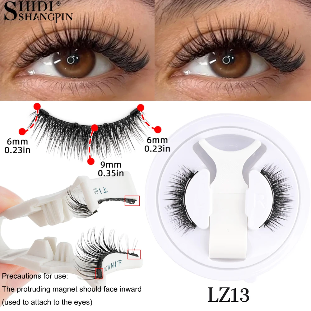 Wiederverwendbares magnetisches Wimpern-Set, flauschig, natürliches Aussehen, falsche Wimpern, einfach anzubringende magnetische Pinzette, Make-up-Werkzeug, handgefertigte Nerzwimpern