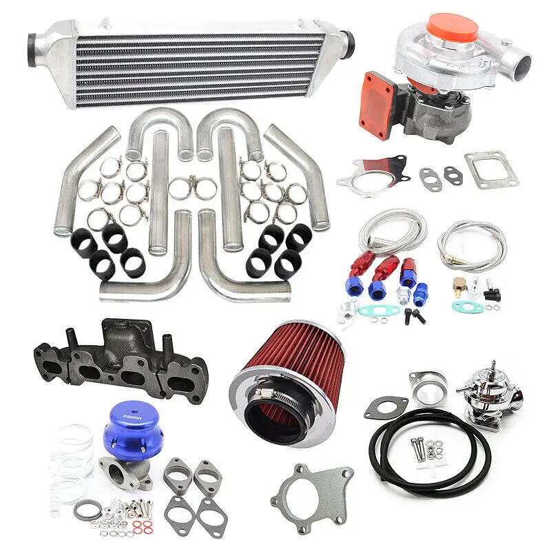 T3/T4 Turbo Kit for Mazda Miata 1.8L MX-5 NA8 NB IC PK WG BOV Manifold 94-05