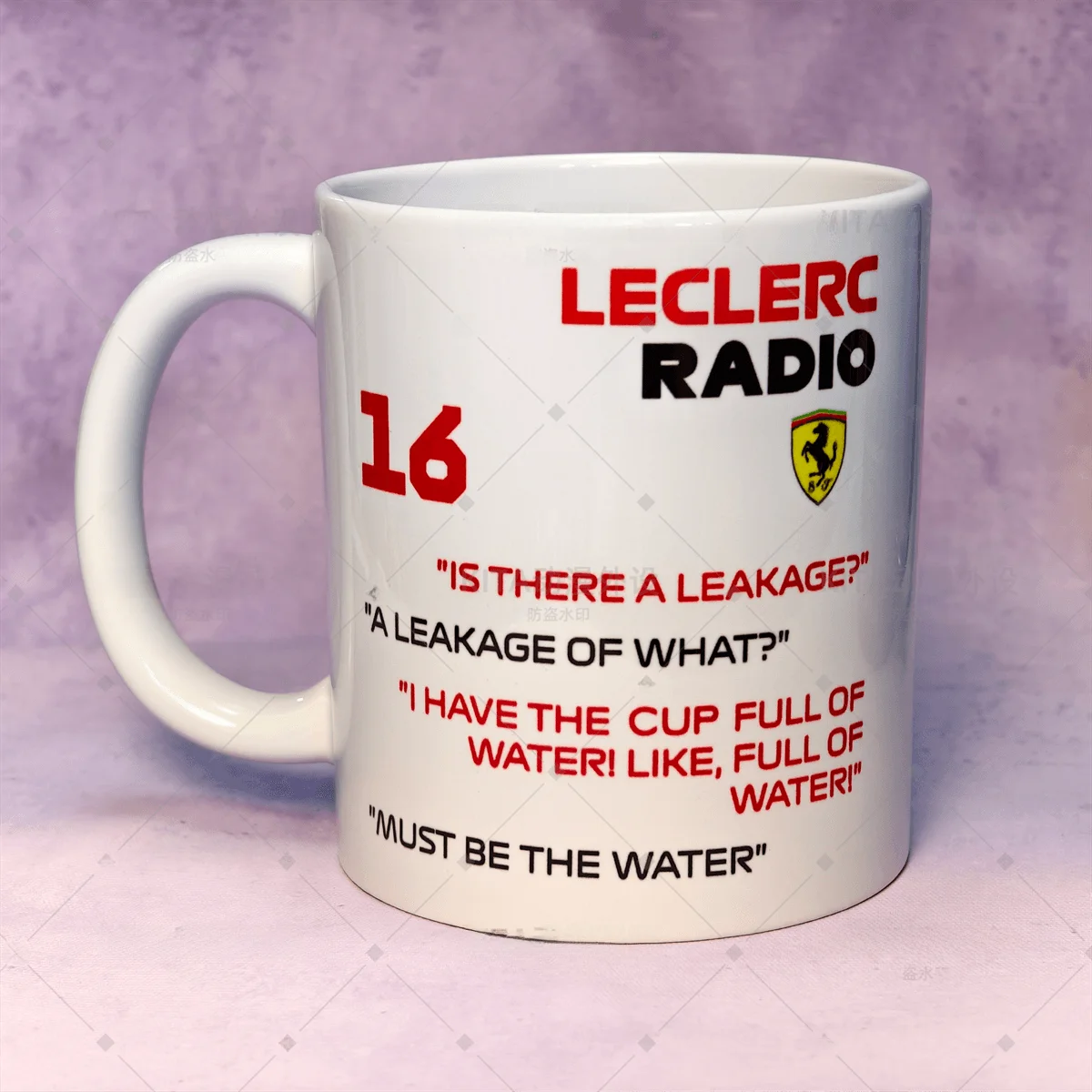 كوب سيراميك ترفيهي من موستبيوتر F ليلكير، منتج رسمي لفريق فيراري، كوب ماء بدون غطاء بتصميم مقبض واحد