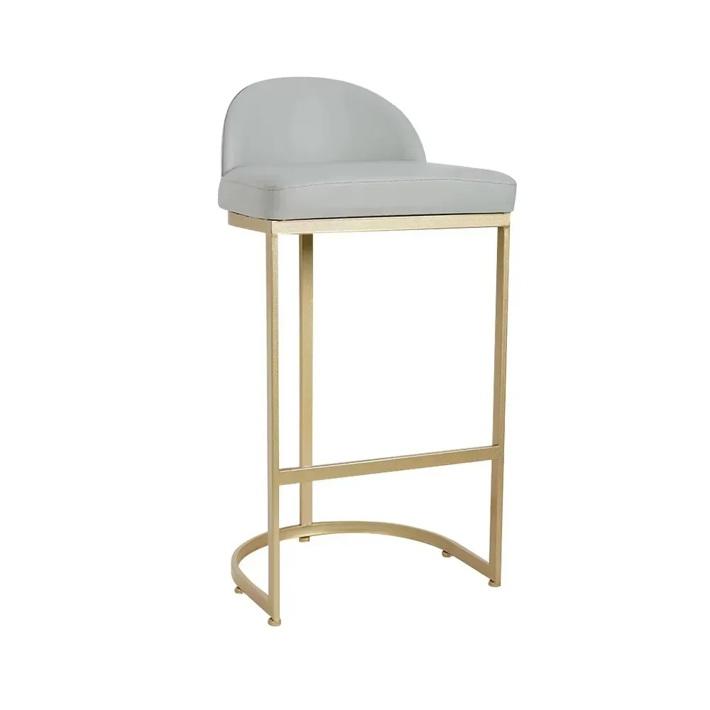 !@White Double Pedestal Bar Table With Marble Top and Gold Metal Base Restaurant Bar Counter