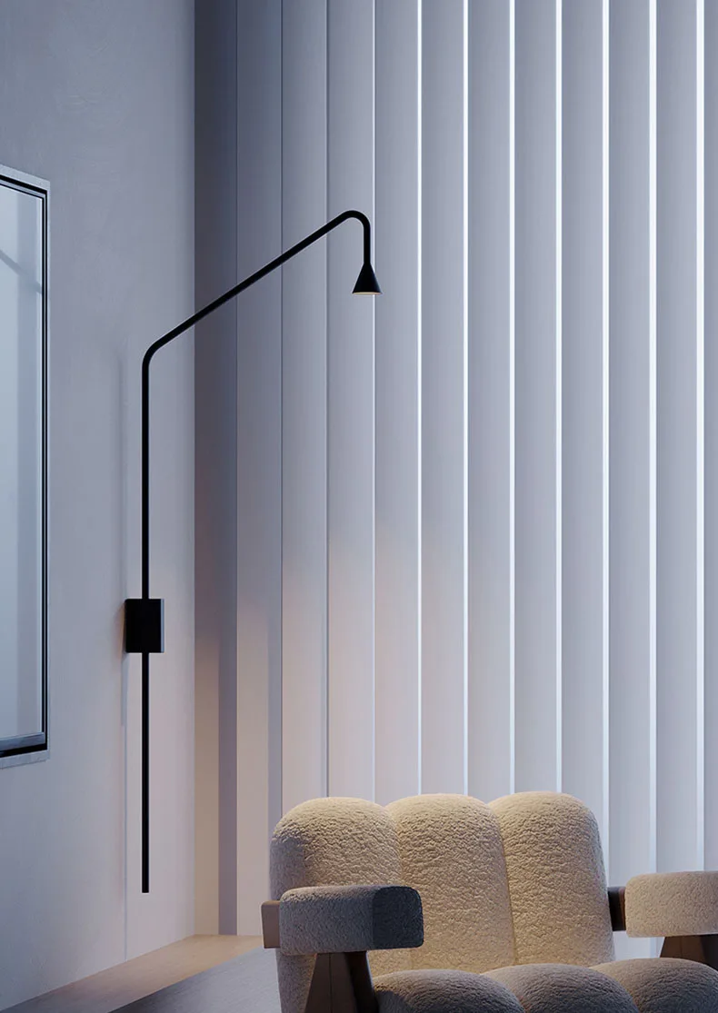 Minimalist Aluminium Wall Light Rotatable Matte Gold Black