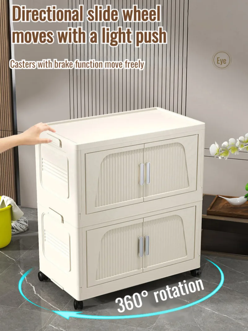 Living Room multifunctional folding storage cabinet plastic storage closet free clutter cabinet Detachable household storage box