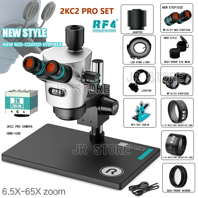 RF4 CX71 4K Trinocular Microscope Lnfrared Coating Eyepiece 30°C