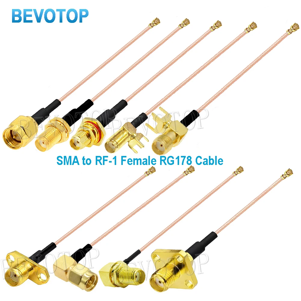 10PCS/LOT RP-SMA/ SMA Female to uFL/u.FL/IPX-1 Female Connector RF Coax Pigtail Antenna Extension Jumper RG178 SMA to IPX Cable