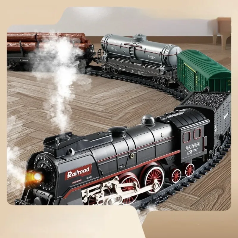 Simulation Electric Track Classical Model Toy Small Steam Train Toy for Boy