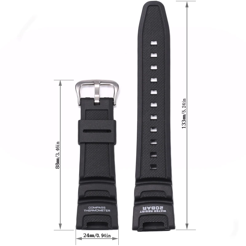 Resin Watchband Suitable For SGW-100 SGW100 Men's Sports Waterproof Rubber Watch Strap Watch Accessories Wristband Bracelet