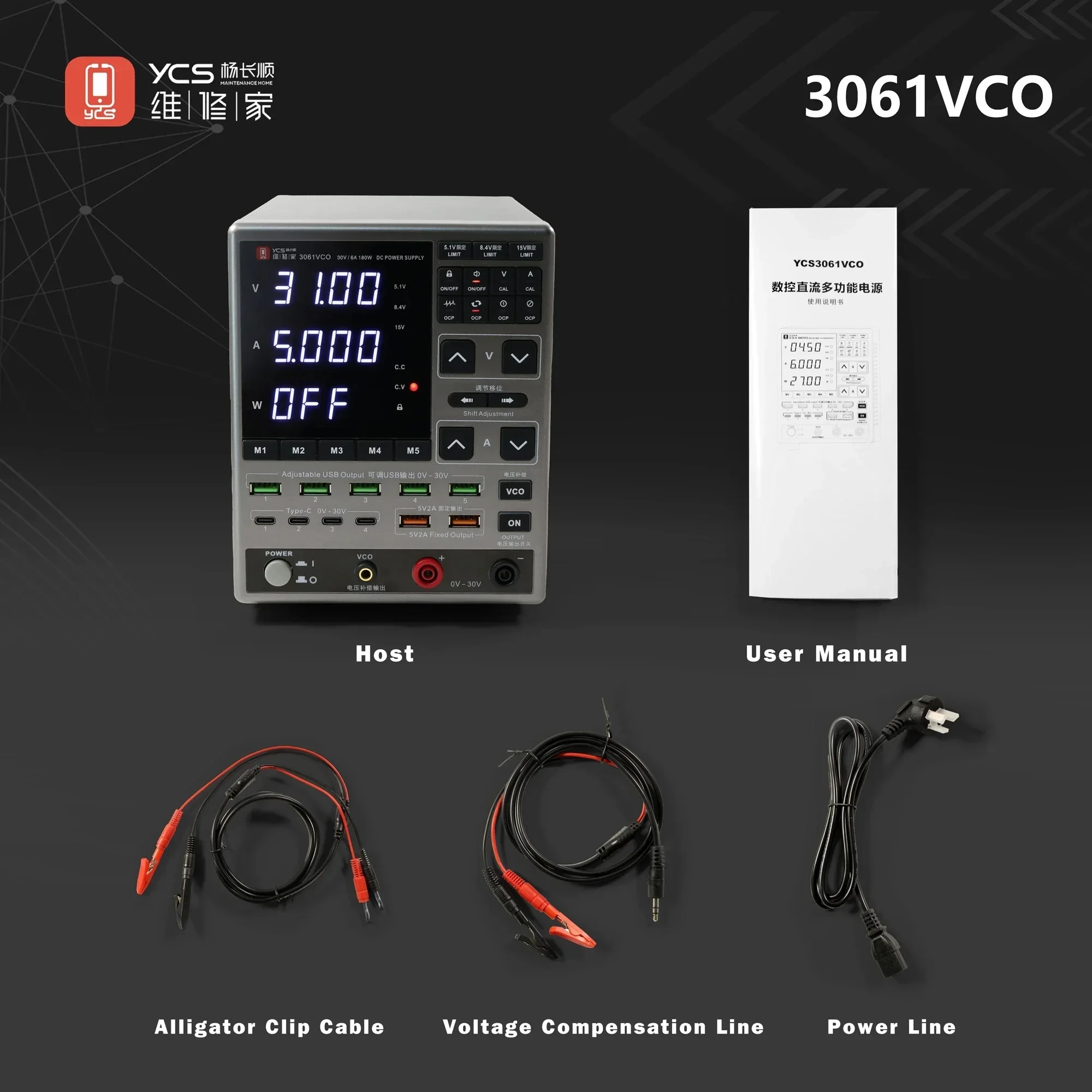 YCS 3061 VCO Circulation Power Meter 30V/6A DC Regulated Power Supply & Ammeter with Digital Display for Mobile Phone Repair