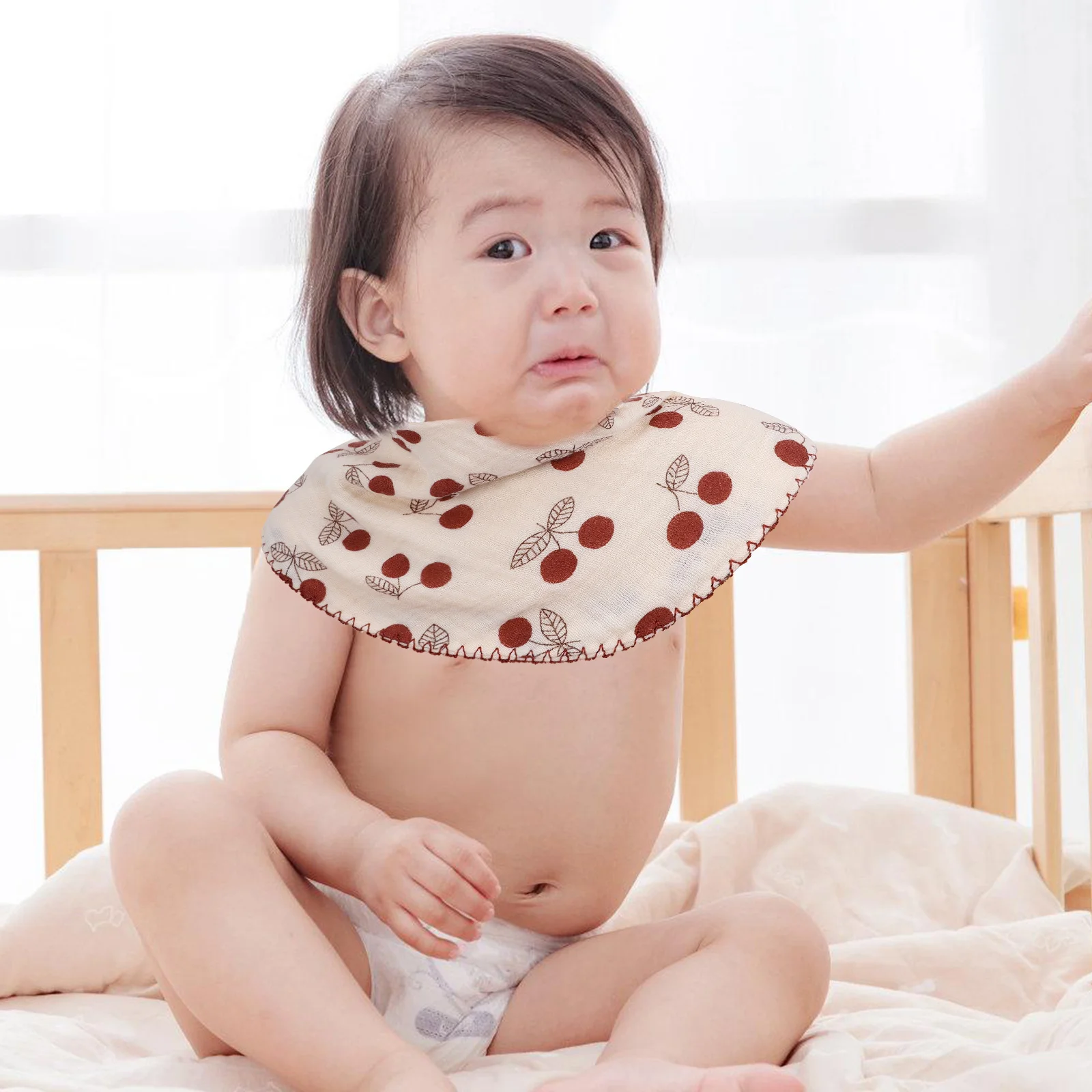 

2Pcs Baby Drool Bibs Soft Cotton Muslin Feeding Burp Cloths Fashionable Comfortable for Infants Baby Bibs Triangular Bibs,