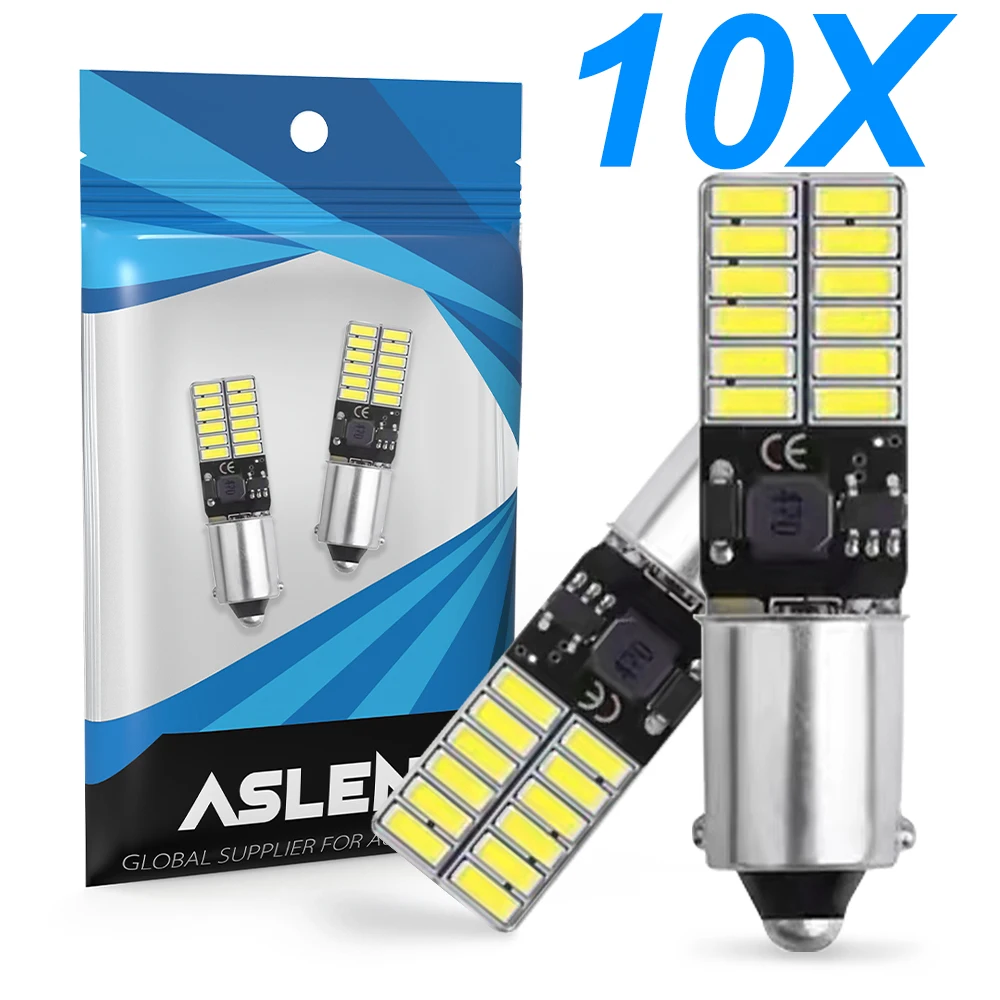 10x BA9S 180° Car LED T4W H6W W5W LED CANBUS 4014 24SMD LED Bulb Car Interior License Plate Light Marker Reading Auto Lamp White