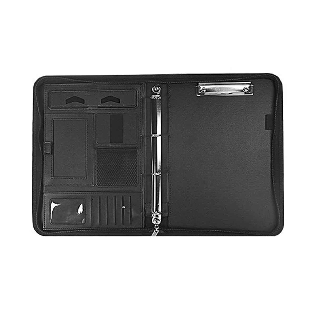 A4 Zipper Calculator Binder Conference File Pad Folder Briefcase Tablet Portable Circular Handle File Bag