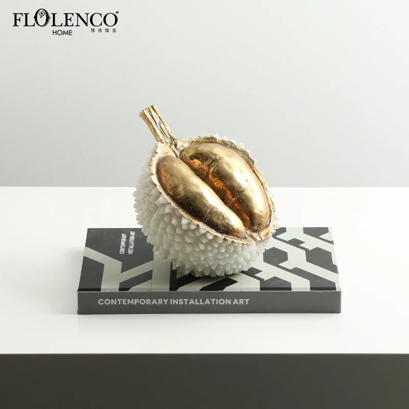 Modern light luxury abstract durian resin ornament for model room dining room decoration cabinet tabletop novelty craft