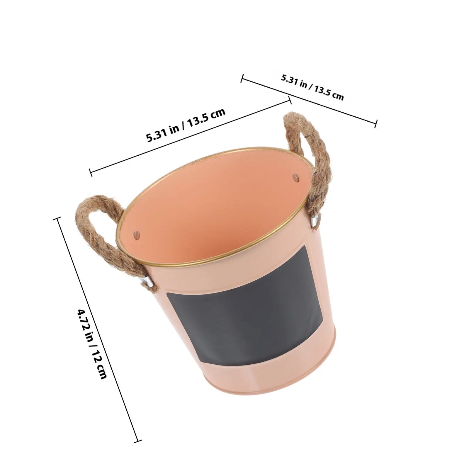 Retro Iron Flower Pot Artistic Metal Flower Bucket for Dried Fresh Flowers Indoor Outdoor Decoration Creative Plant Vase Desktop