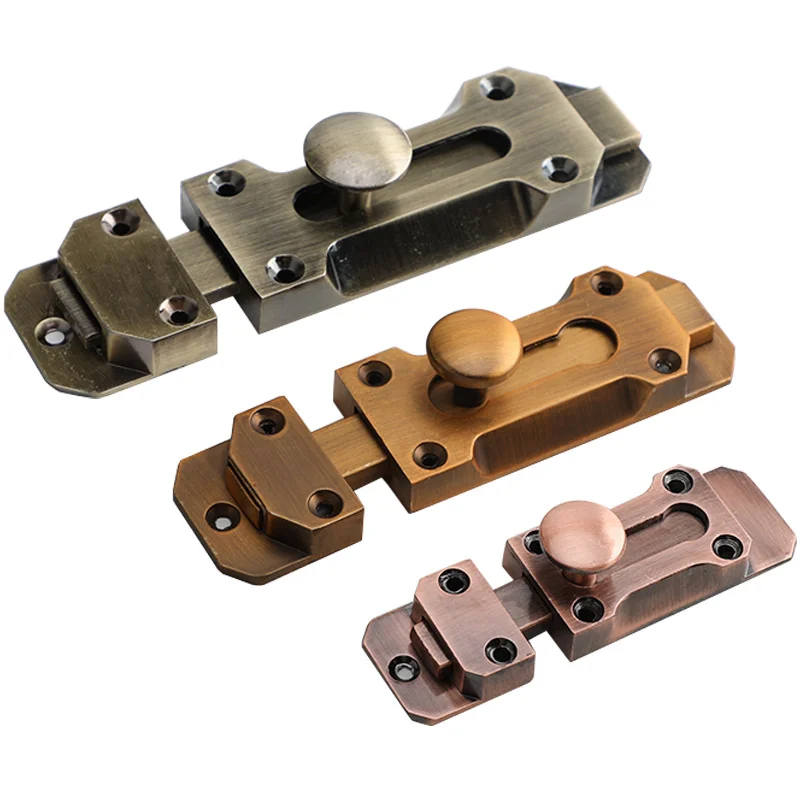 3/4/5 Inch Solid Zinc Alloy Security Dead Bolt,Antique Door Slide Latch Lock,Heavy Duty Gate Safety Sliding Bolt Latches puerta