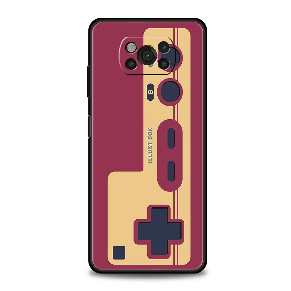 Phone Case For Xiaomi Poco X6 X5 X4 Pro 5G X3 NFC F5 F4 M5 M4 M3 F3 GT C51 C50 C55 Black Cover Video Game Boy Vintage GamePad