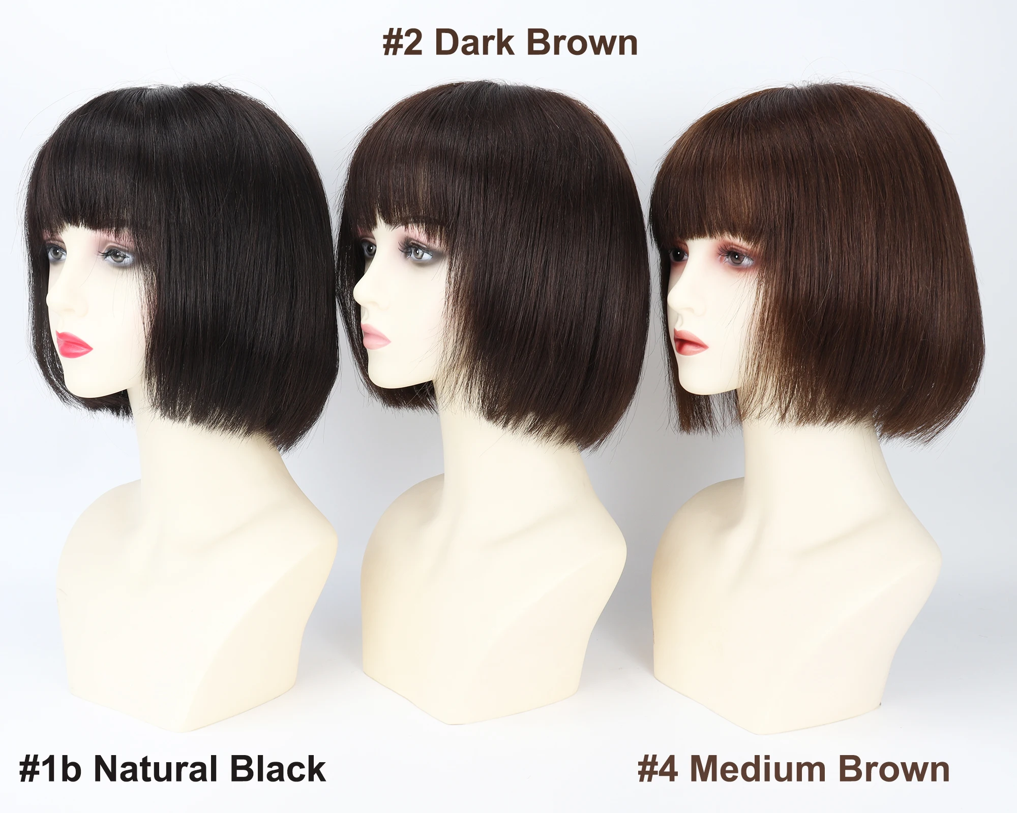 Short Bob Human Hair Wig with Bangs – Soft & Natural for Everyday Wear Amazon.com : starluck Human Hair Wigs for Women, Curtain  main image 3
