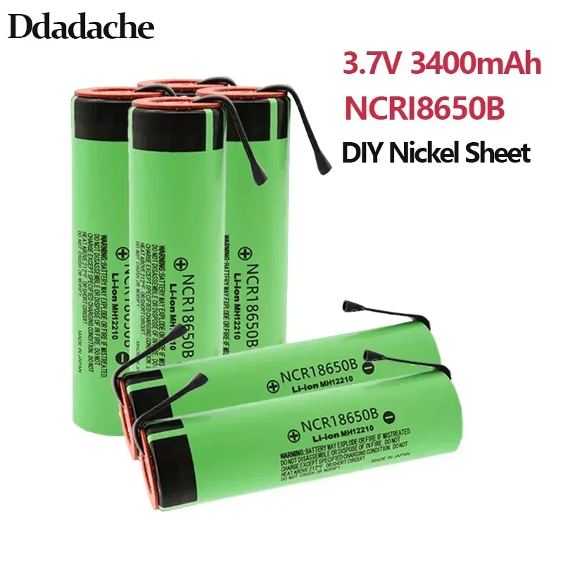 

100% Original NCR18650B 3400mAh battery 3.7V Rechargeable Li-ion 3.7V 18650 battery 3400mAh+DIY Nicke+Free shipping