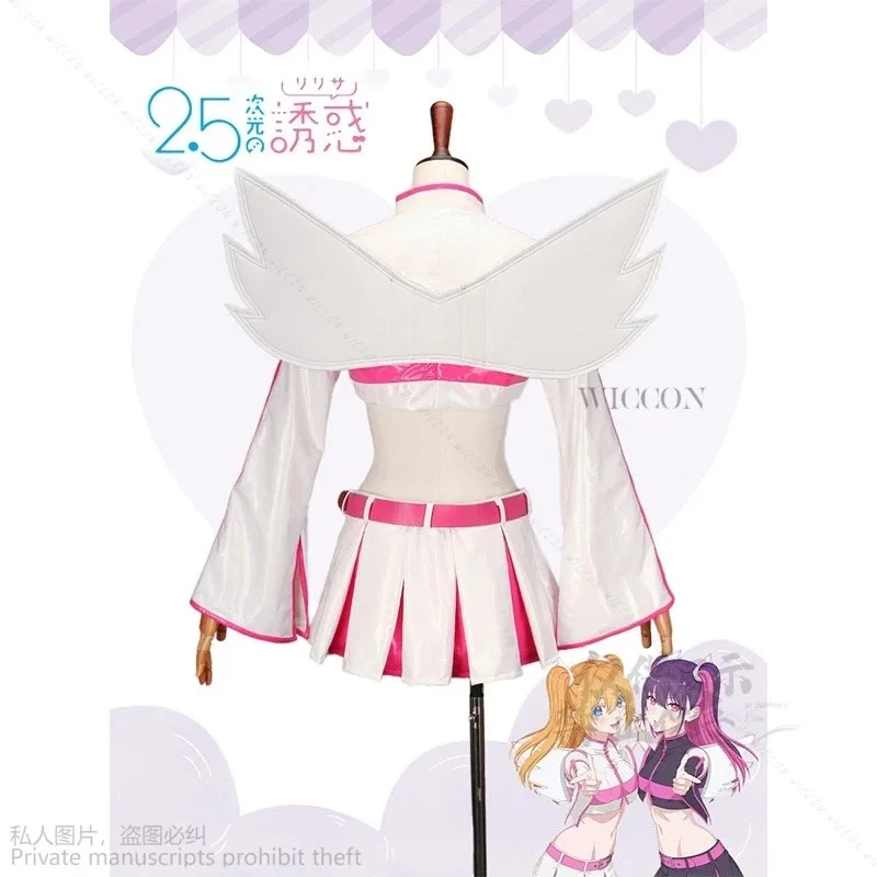 

a7d@Anime 2.5 Dimensional Seduction Cosplay Lolita Nigoriri Milliela Mikari Ririsa Lilyel Costume Wig Socks Ririeru Liliel Lilys