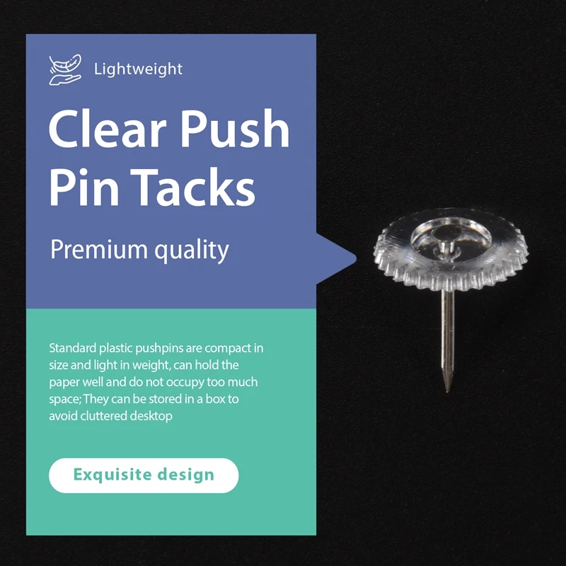 Clear Push Pins Small Plastic Thumb Tacks Steel Point And Clear Plastic Head Pushpins For Cork Board