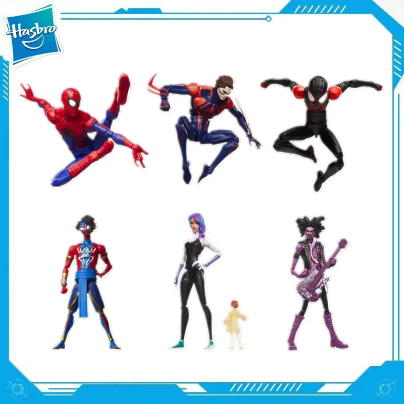 Genuíno hasbro marvel legends série spiderman 2099 através do universo peter parker pvc 15cm figura modelo brinquedo presente colecionáveis