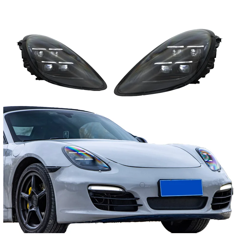 

Высококачественные светодиодные фары для Porsche 981 Cayman Boxster 2012-2015 годов, модернизированные фары с 4 линзами LED
