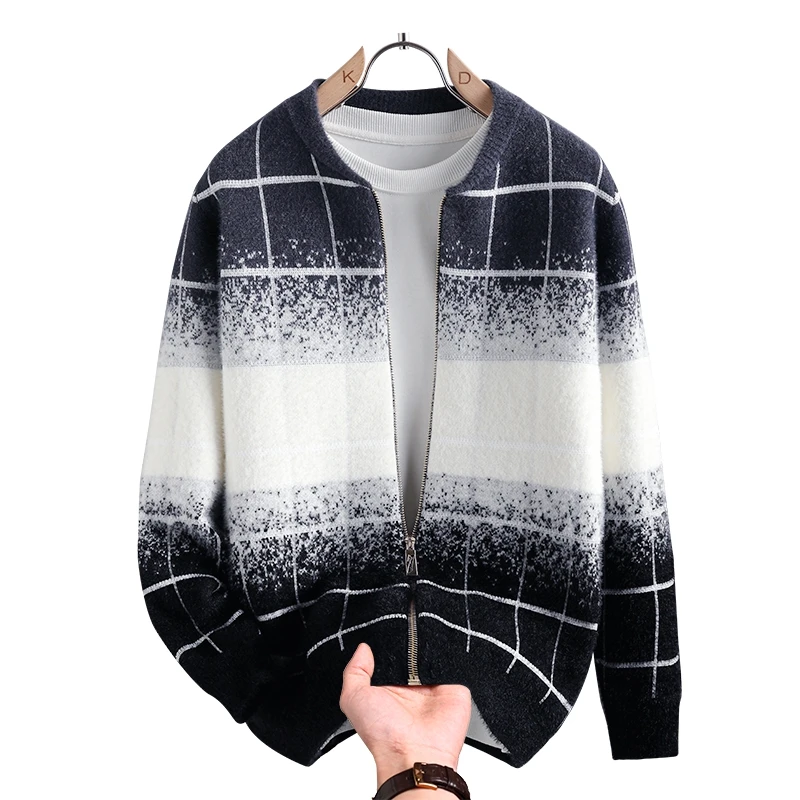 2024 Autumn and Winter New Fashion Trend Thickened Warm Elastic Sweater Men's Casual Loose Comfortable Large Size Sweater M-4XL