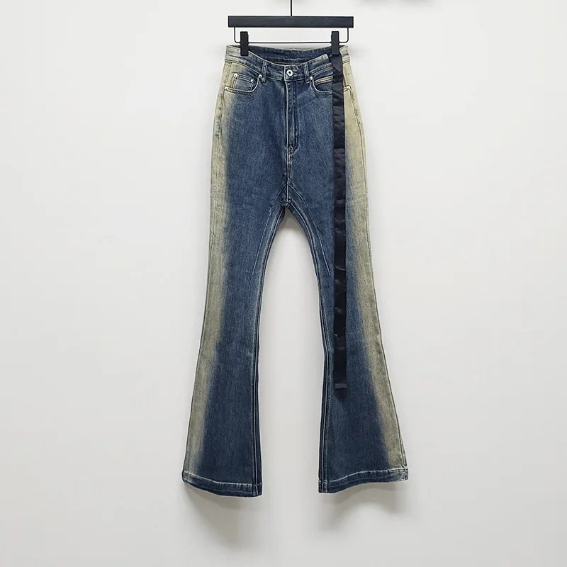 

Owen Seak Men’s Jeans Denim Cotton Men Clothing Gradient Flared Pants Autumn Designer Luxury Long Trousers