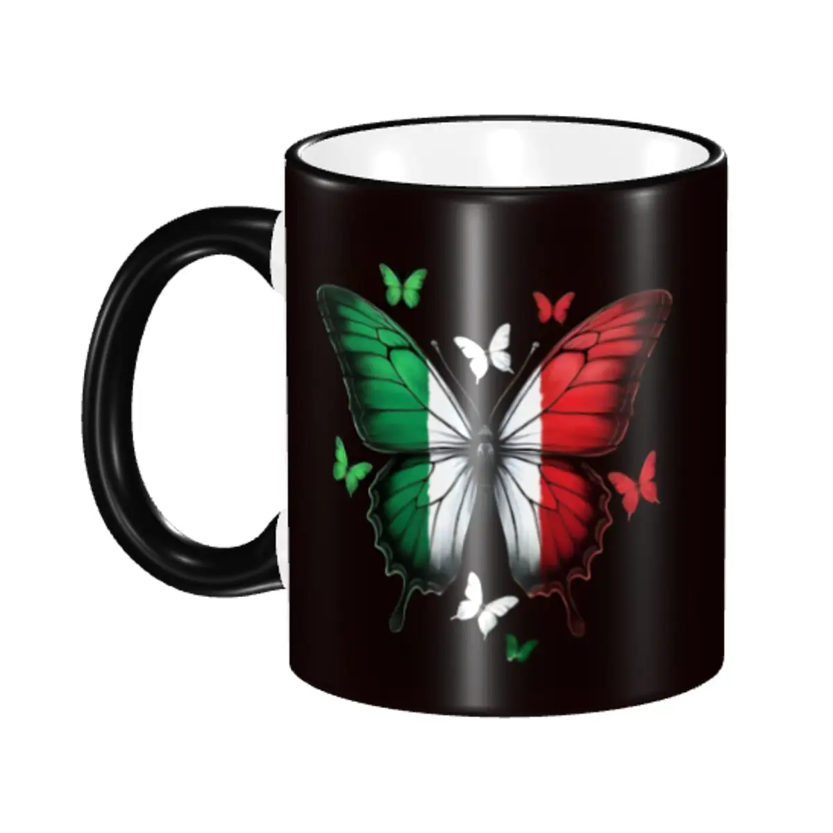 

Personalized Italy Flag Coffee Mugs DIY Italian Pride Butterfly Pattern Ceramic Tea Milk Mug