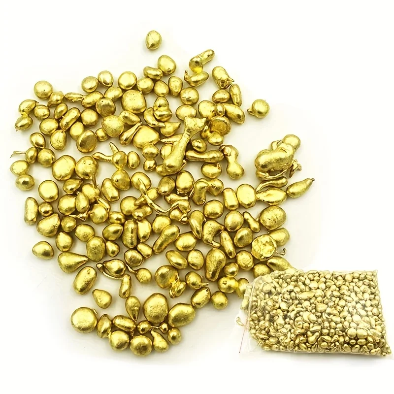 10-100g Solid Brass Casting Nuggets, Non-Tarnish Jewelry Making Kit for Rings Pendants Necklaces Accessories DIY Supplies
