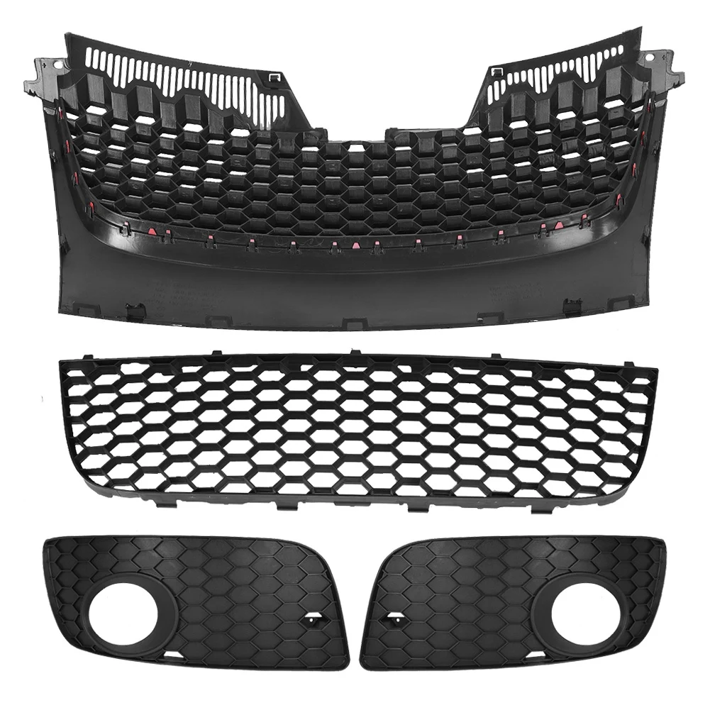 

Передняя решетка автомобиля, передняя решетка, нижняя решетка, передний черный бампер автомобиля, нижняя решетка, противотуманные фары, решетки для MK5 2006-2009 гг.