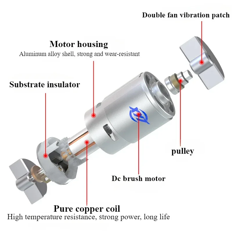 775 Double Head DC 12V 24V 4000/8000rpm Vibration Motor 35W Strong Vibrating Motor