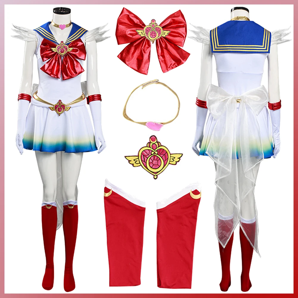 

Tsukino Cosplay Usagi Anime Moon Women Costume Beautiful Girls Roleplay Dress Outfit Fancy Dress Up Party Clothes Halloween Suit