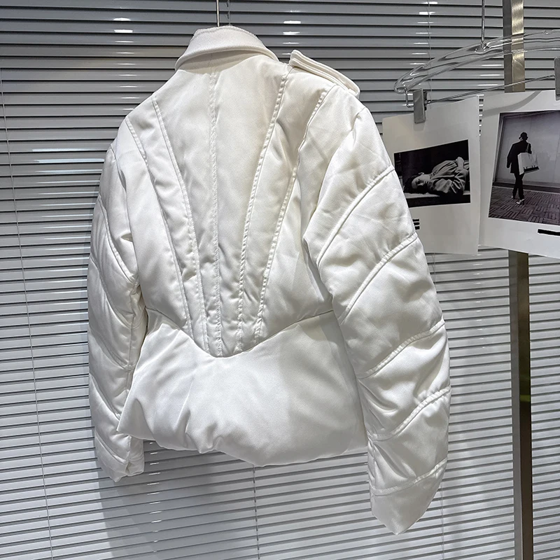 Winter Fashion Warm Thick Cold Proof Down Jacket Female Double Zipper Cotton Down Jacket Women White Duck Down Padded Outwears