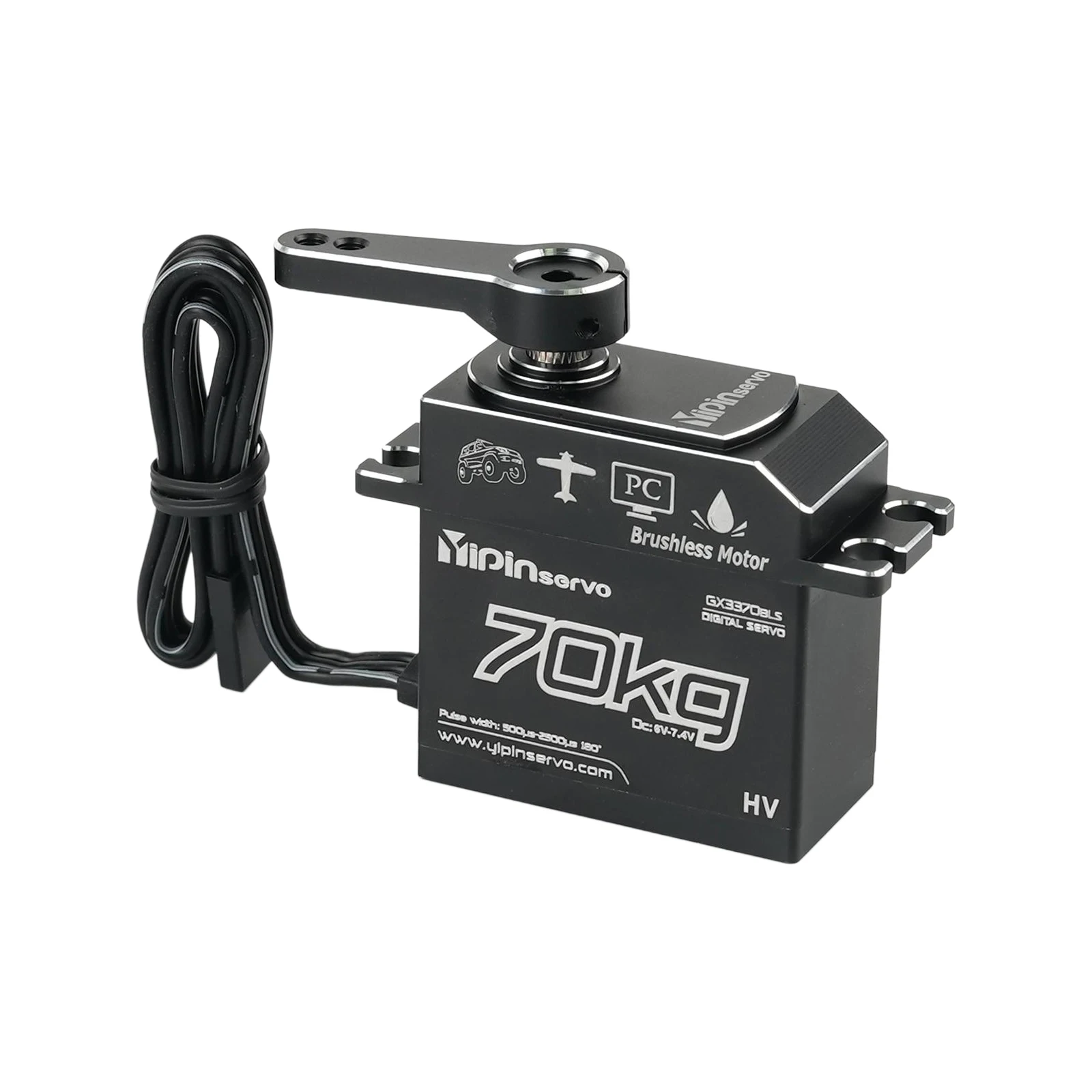 70kg de alto torque digital gx3370bls servos motor sem escova 180/270/360/357 graus 6-7.4v ip67 servos brinquedos peças para carro robô rc