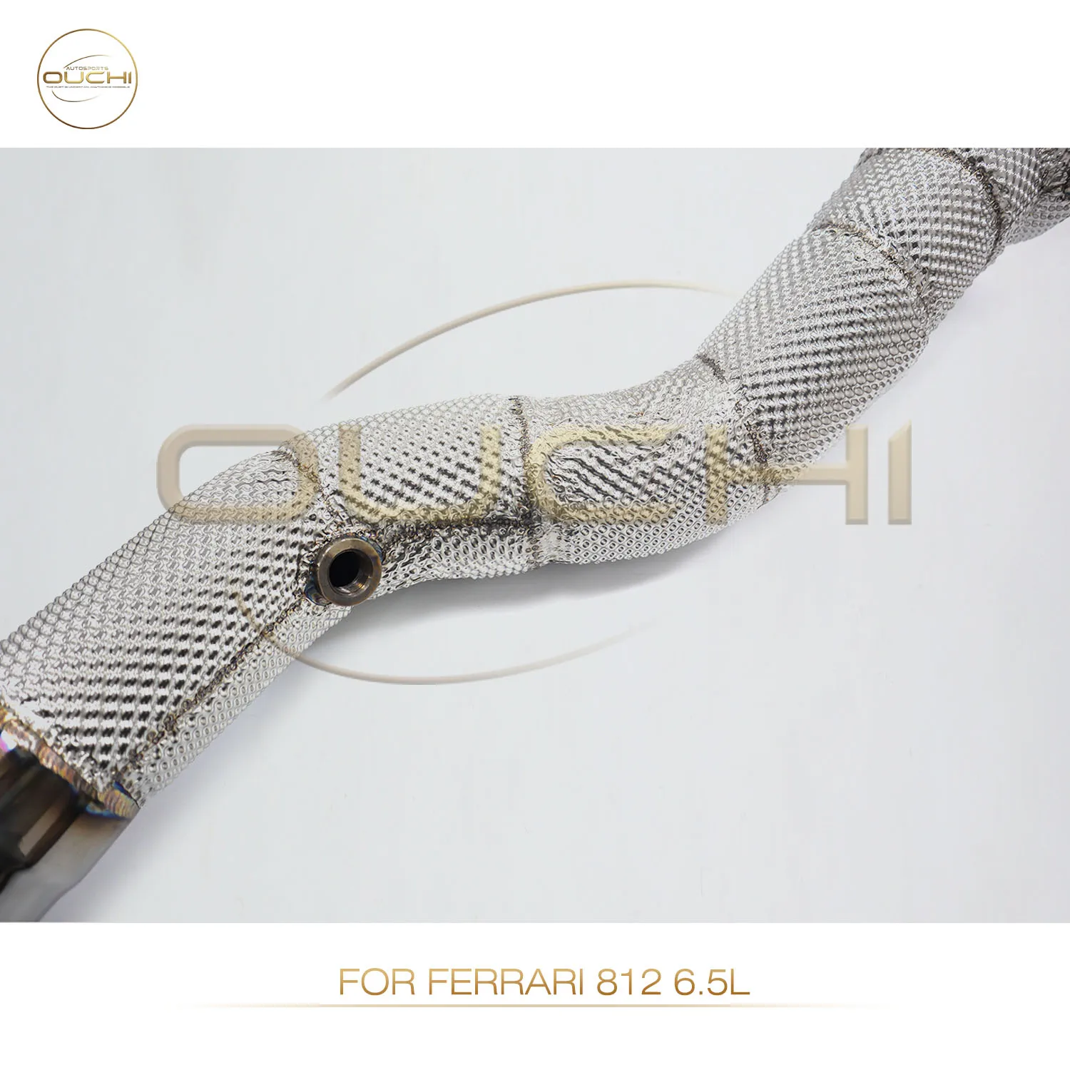 OUCHI Stainless Steel Exhaust System Performance Downpipe For Ferrari 812 6.5L Heat Shield With Cat Auto Parts