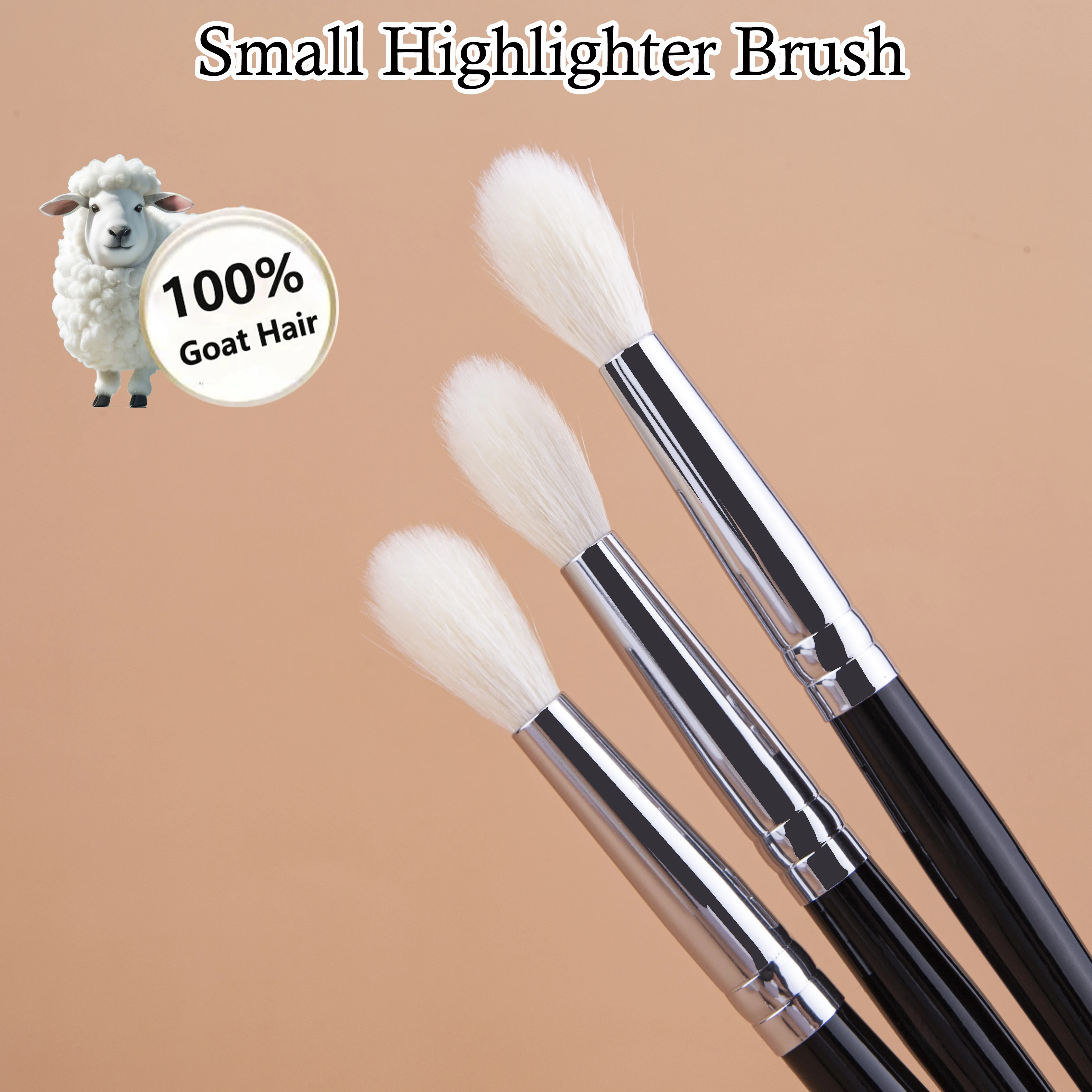 H004 소형 하이라이터 브러쉬 염소털 하이라이터 메이크업 브러쉬 얼굴 코 윤곽 하이라이터 조각 메이크업 도구