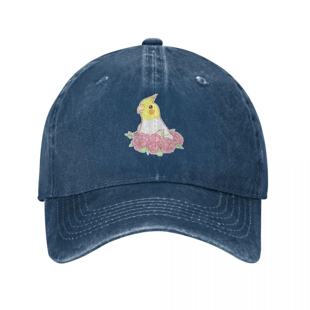 Chubby Cockatiel flowersCap Baseball Cap Luxury Cap Beach hiking hat Custom Cap Girl'S Hats Men's