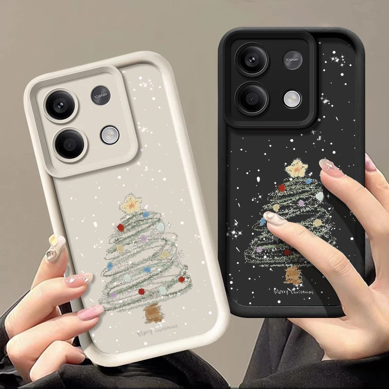 Christmas Tree Soft TPU Phone Case For Xiaomi Poco F6 X5 X6 13T Pro Redmi Note 13 4G 10 11 12 13 14 Pro Plus 5G Silicone Cover