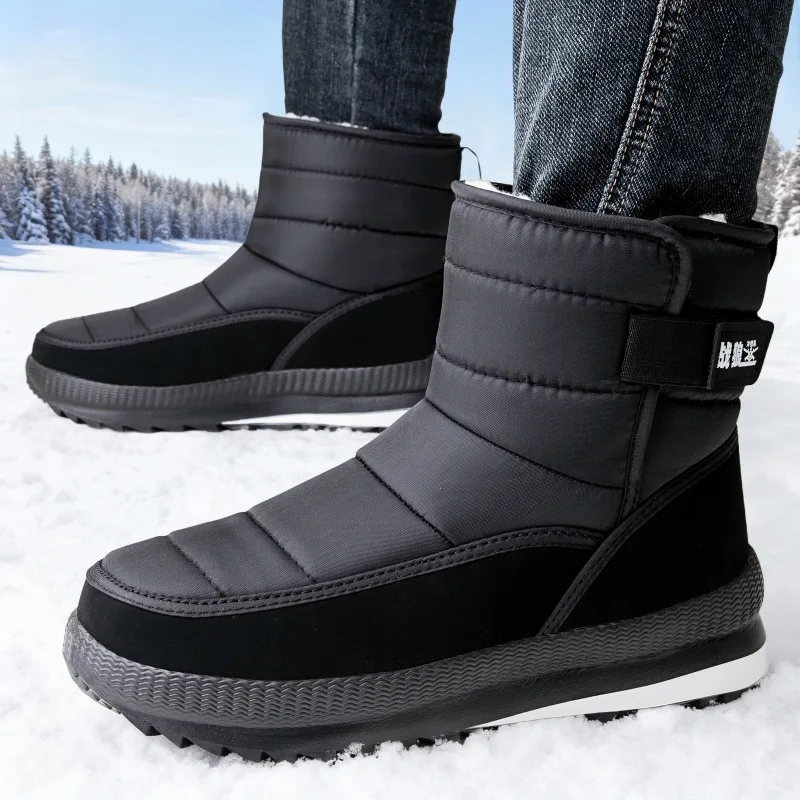 

Men Boots Winter Thicken Warm Waterproof Snow Boots Large Size Comfortable Non-Slip Platform AnkleBoots Cold-Proof Cotton Shoes