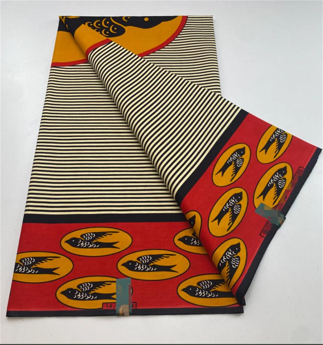 2024  Newest Block Real Wax Print Fabric 100% Cotton African Ankara Wax Fabrics Soft Dutch Sewing Ghana Wax Fabric