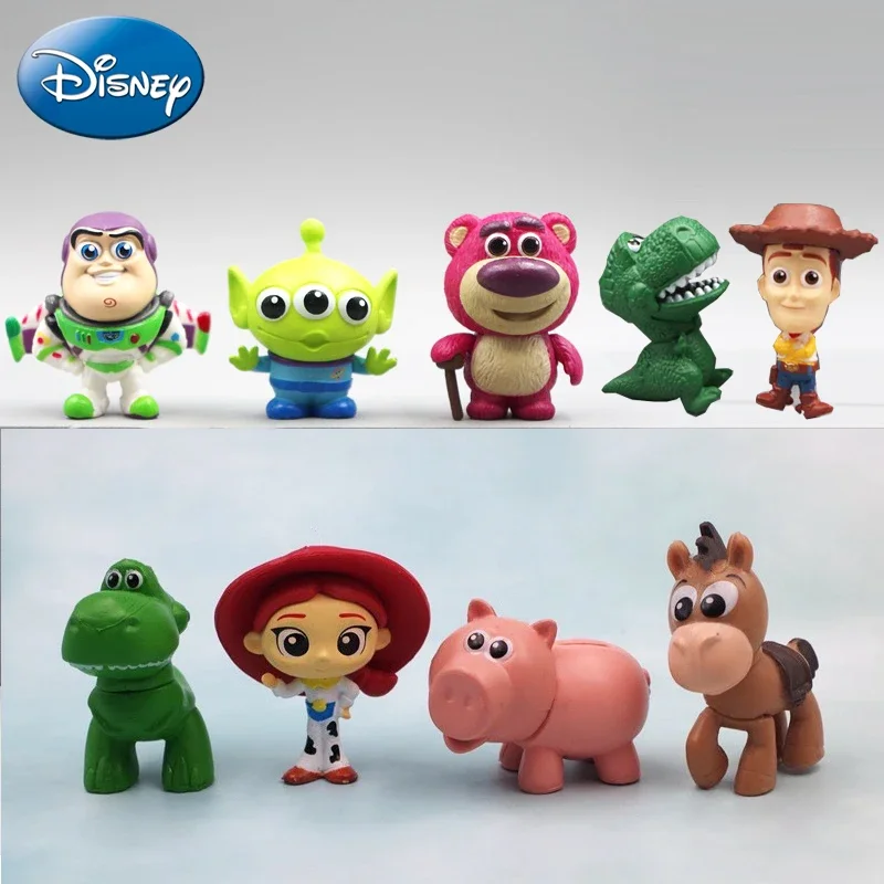 

Disney Toy Story Cartoon Model Doll Lotso Woody Buzz Lightyear Anime Figure Car Decoration Cake Accessories Children's Gift