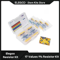 ELEGOO 17 Values 1% Resistor Kit Assortment, 0 Ohm-1M Ohm (Pack of 525) RoHS Compliant